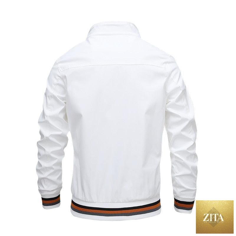 Men’s lightweight blue windbreaker jacket by Stevvex, casual outdoor spring/autumn coat with waterproof and slim fit design.
