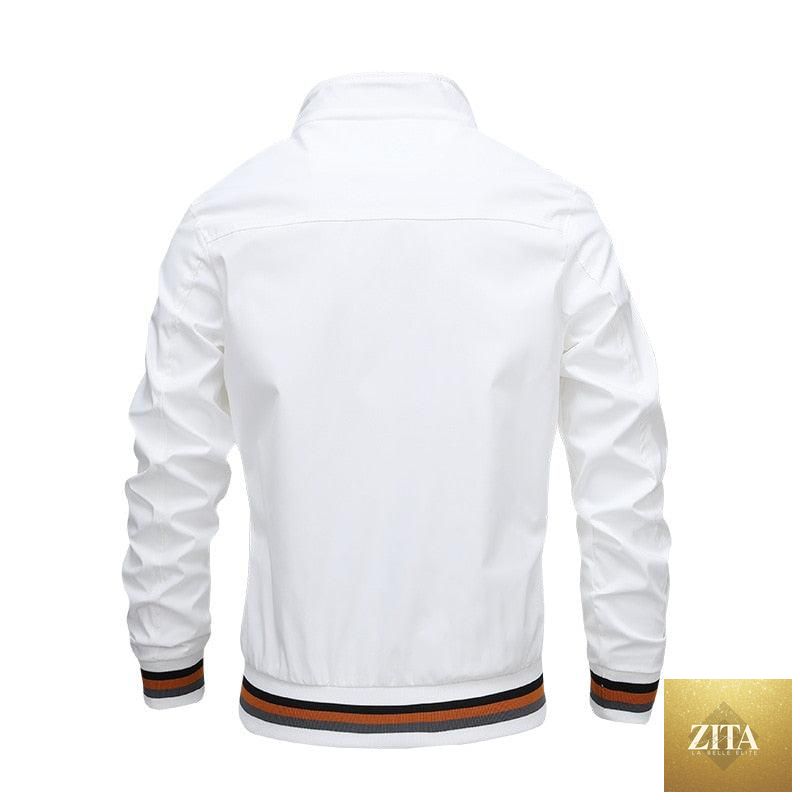 Men's lightweight blue windbreaker jacket by Stevvex, casual waterproof coat for spring and autumn outdoor wear.