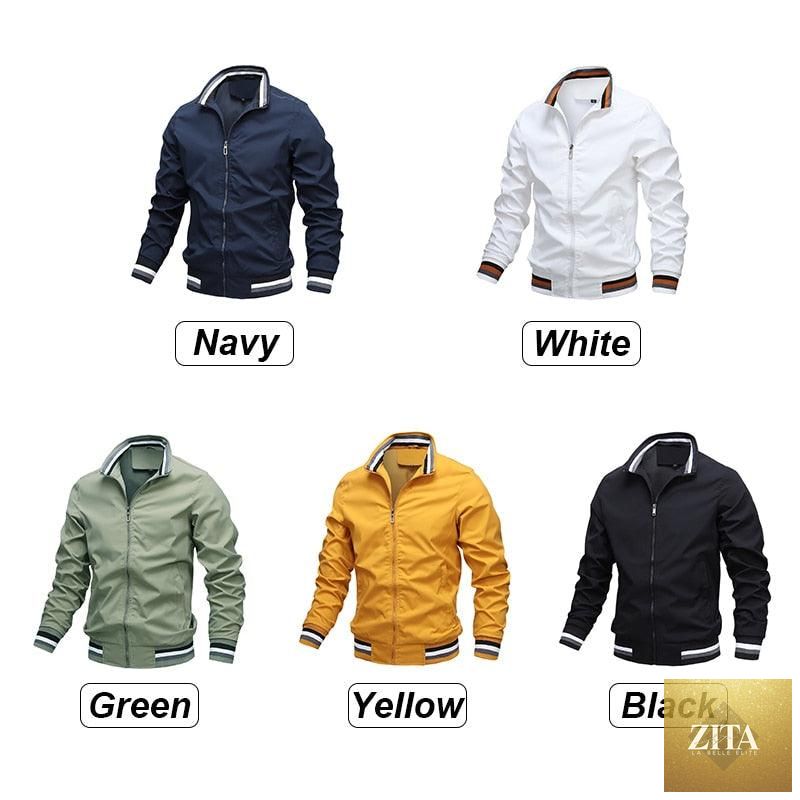Men's lightweight blue windbreaker jacket by Stevvex, casual outdoor waterproof slim jacket for spring and autumn.