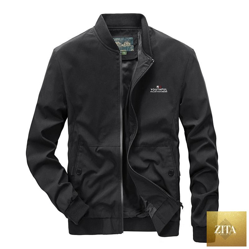Men's lightweight blue windbreaker jacket by Stevvex, casual outdoor waterproof slim jacket for spring and autumn.