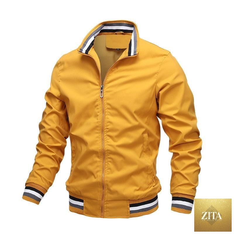 Men's lightweight blue windbreaker jacket by Stevvex, casual slim-fit outdoor waterproof coat for spring and autumn.