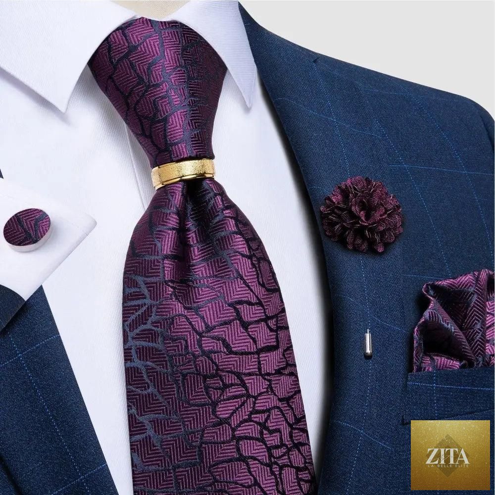 Luxury red silk necktie and matching cufflinks set by Stevvex, elegant design for men, groom, or business occasions.