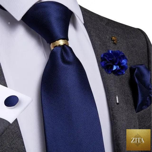 Luxury red silk men's necktie with matching cufflinks set, elegant design suitable for wedding or business occasions, by Stevvex.