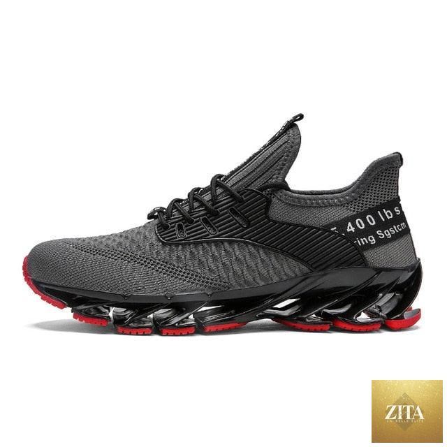 Stevvex men's running sneakers in black with breathable mesh, lightweight design, non-slip sole, ideal for outdoor sports and walking.