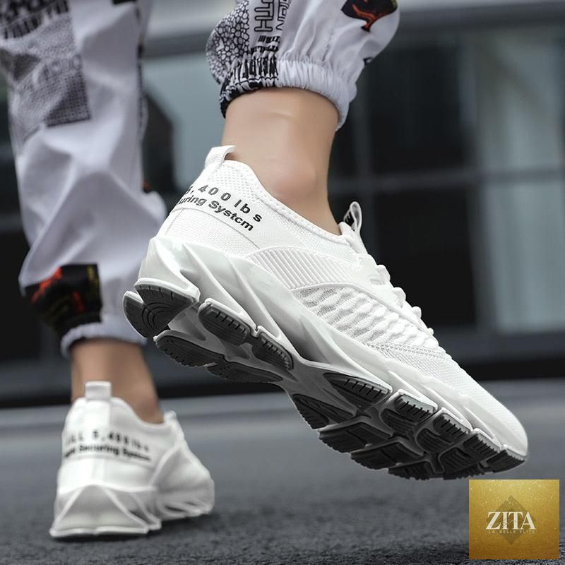 Men's Stevvex running sneakers with non-slip sole, lightweight breathable design, ideal for walking, running, and outdoor sports.