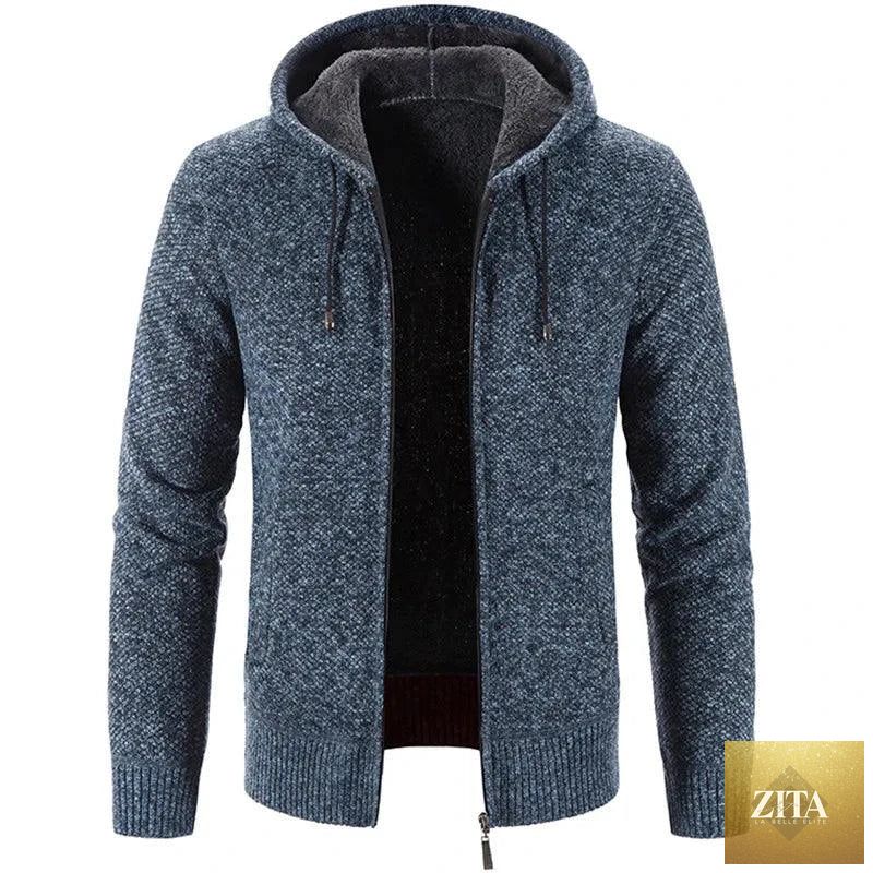 Men's stylish fleece cardigan jacket by MANDOTOS, featuring a cozy design and button-up front for a casual, fashionable look.