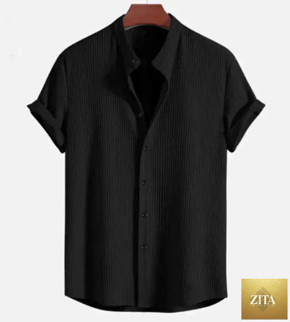 Mandotos men's Summer Breeze short sleeve shirt with lightweight fabric, casual fit, and button-front design for warm weather.