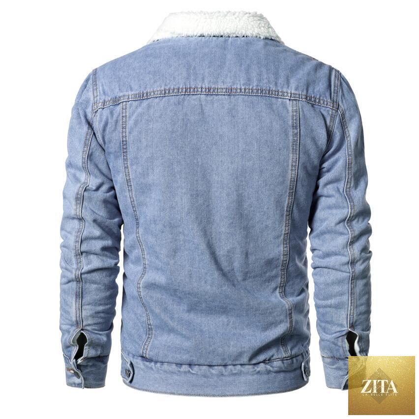 Modern men's light blue luxury slim casual jacket by Stevvex, cotton winter coat with a warm, comfortable fit and elegant style.