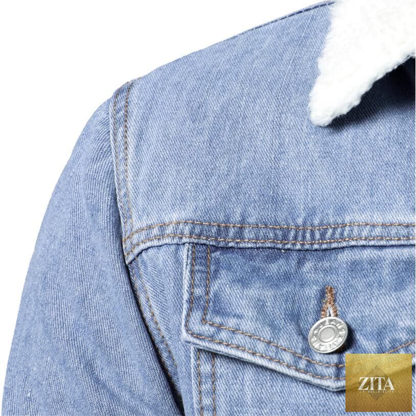 Modern Men Light Blue Jacket by Stevvex, slim casual coat with cotton fabric, thick winter warmth, and elegant comfortable design.