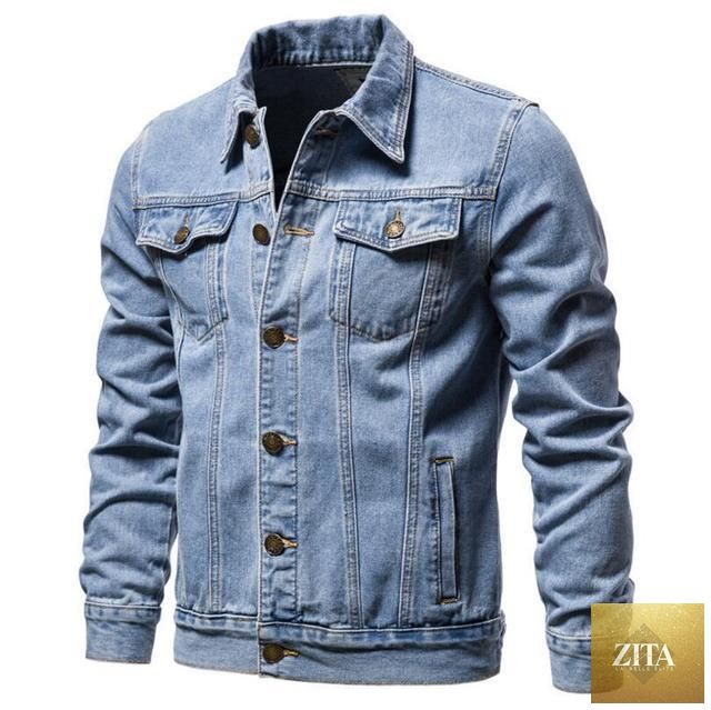 Stevvex modern men's light blue slim casual winter jacket with cotton lining, warm, comfortable, and elegant for cold weather.