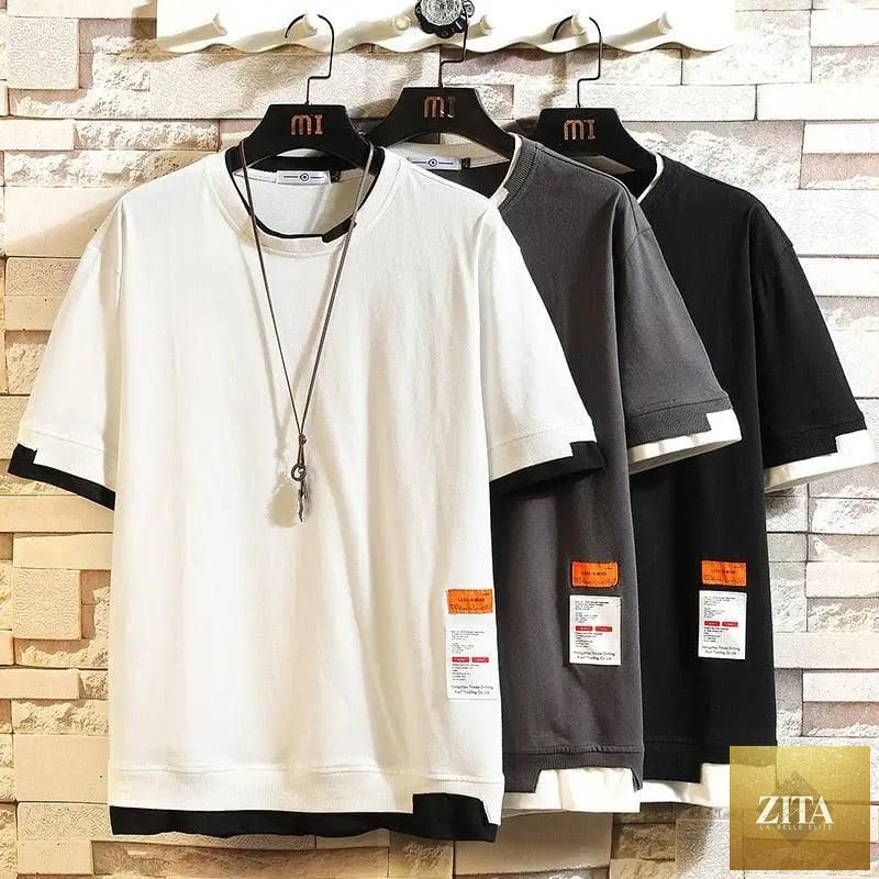 Stevvex modern white summer short sleeve T-shirt with streetwear style, casual fit, and hip hop-inspired design for men.