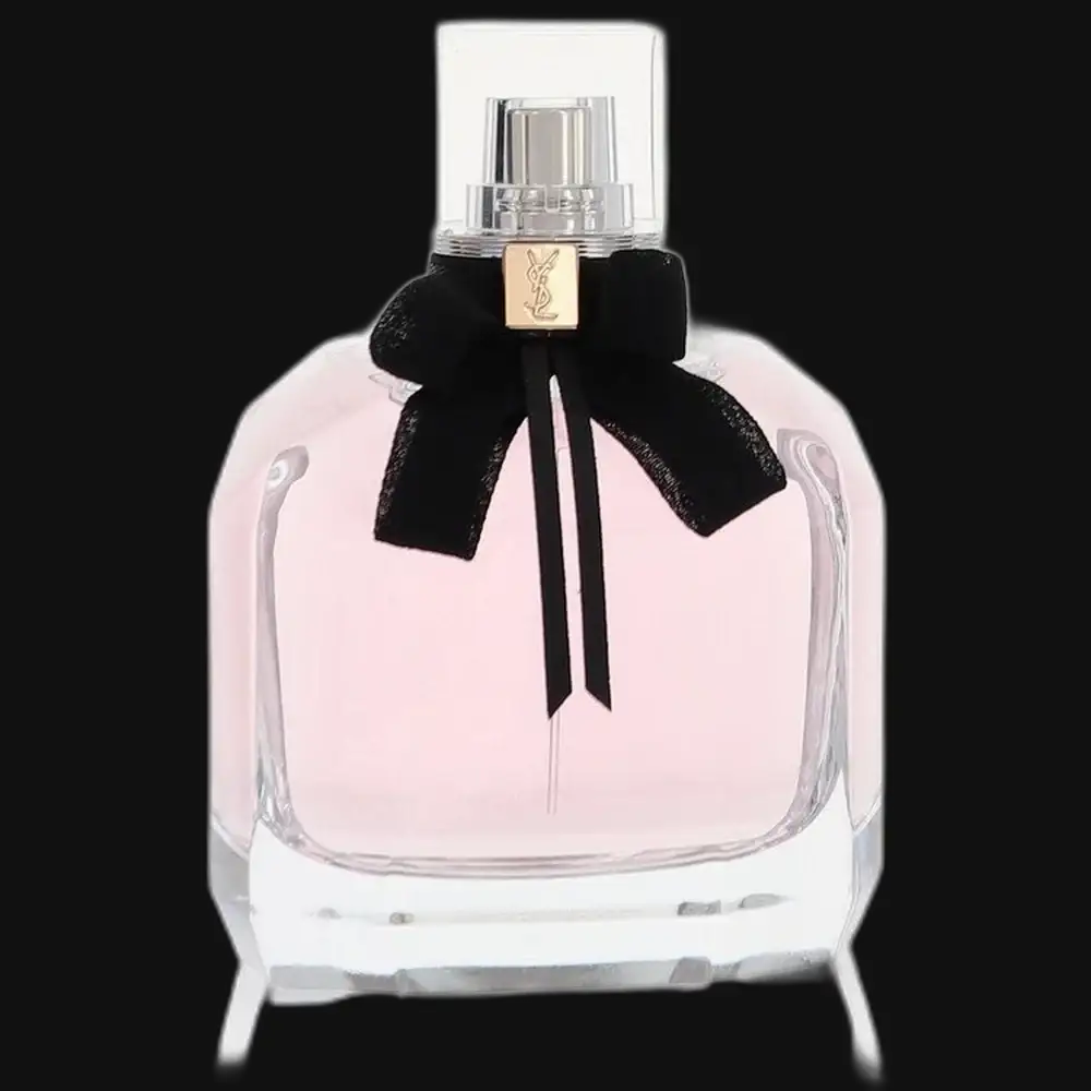 Yves Saint Laurent Mon Paris perfume for women in 3.04 oz eau de parfum spray, featuring a sleek glass bottle and elegant design.