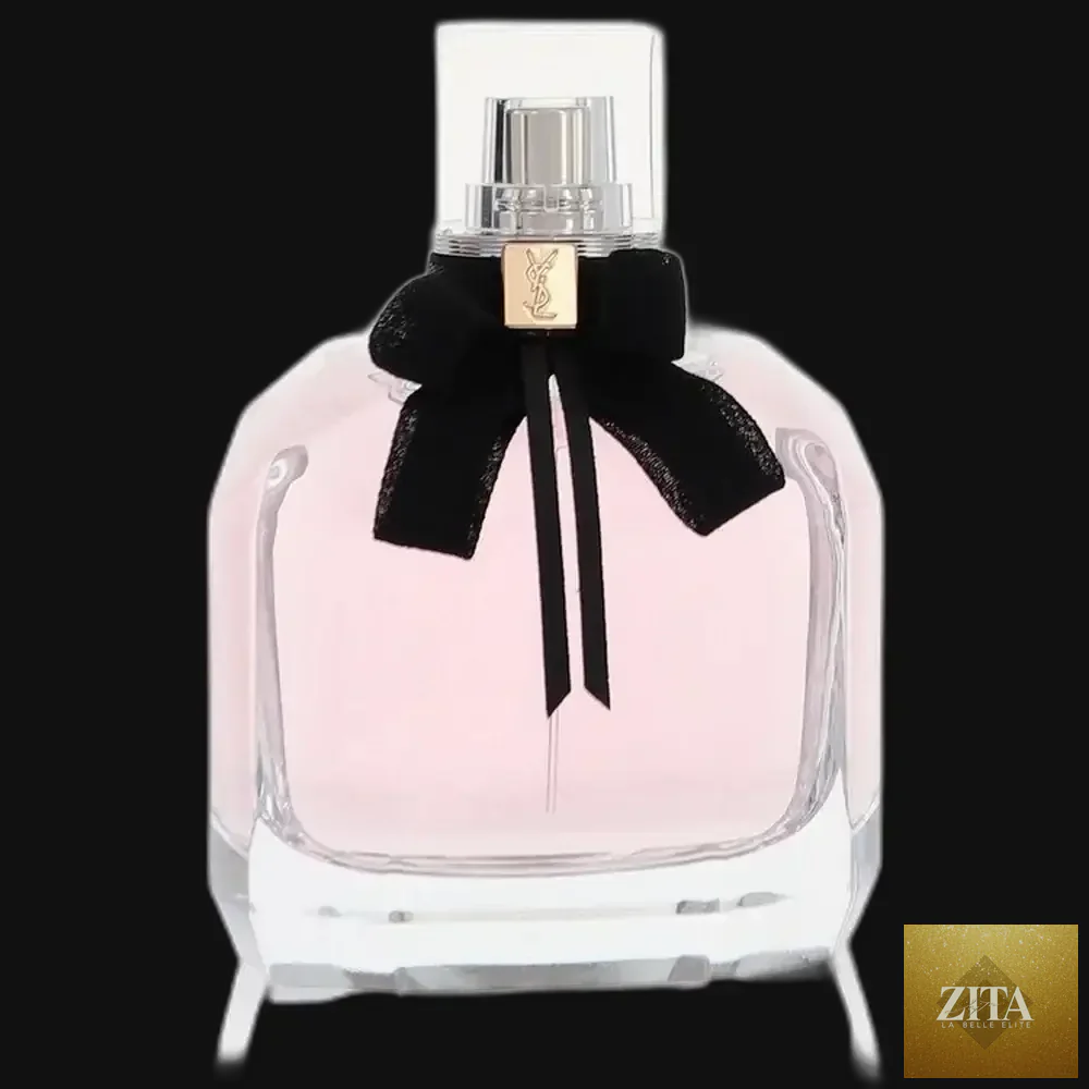 Yves Saint Laurent Mon Paris perfume for women in 3.04 oz eau de parfum spray, featuring a sleek glass bottle and elegant design.