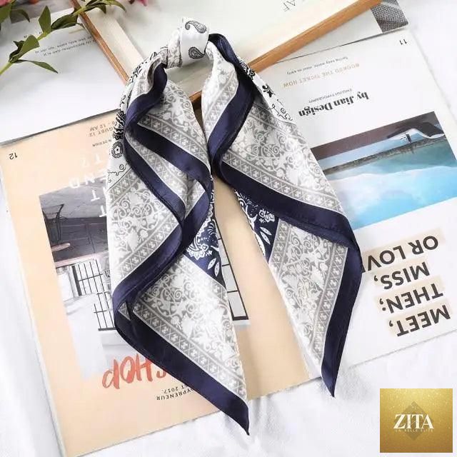 Stevvex square silk scarf, 60x60cm, versatile headband and hair accessory in satin fabric, suitable for women and girls.
