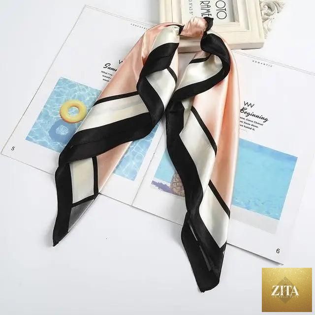Stevvex multi-functional square silk scarf, 60x60cm, as headband or hair accessory, in elegant satin fabric for women and girls.