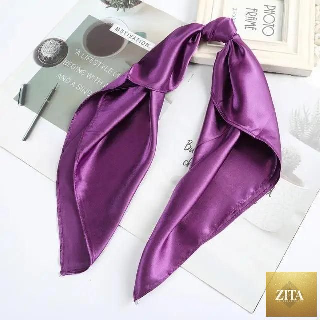 Stevvex multi-functional square silk scarf, 60x60cm, versatile headband or hair accessory, made of satin for women and girls.