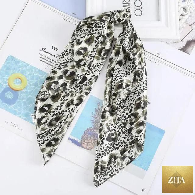 Stevvex multi-functional square silk scarf 60x60cm used as headband, hairband, or neck accessory in satin fabric for women and girls.