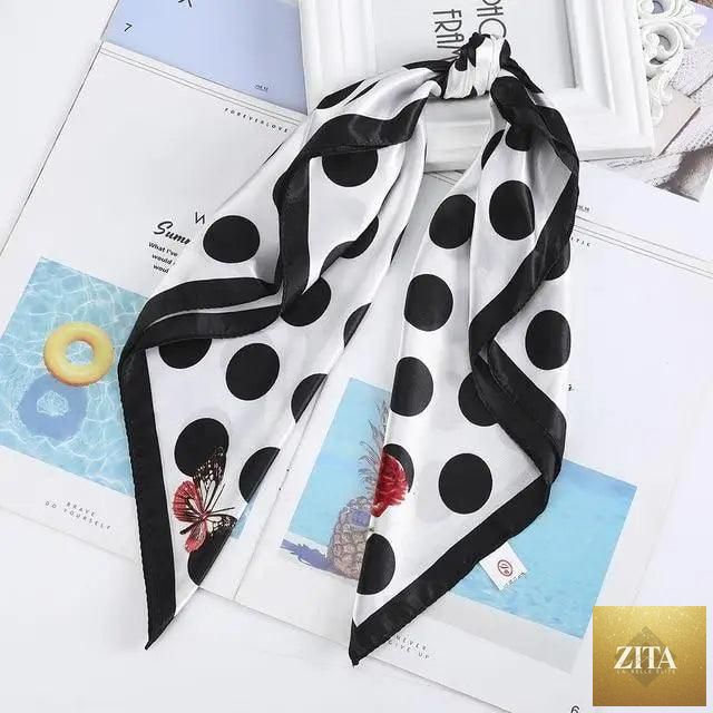 Stevvex multi-functional square silk scarf 60x60cm as headband, hairband, or neck accessory, made of satin fabric for women and girls.