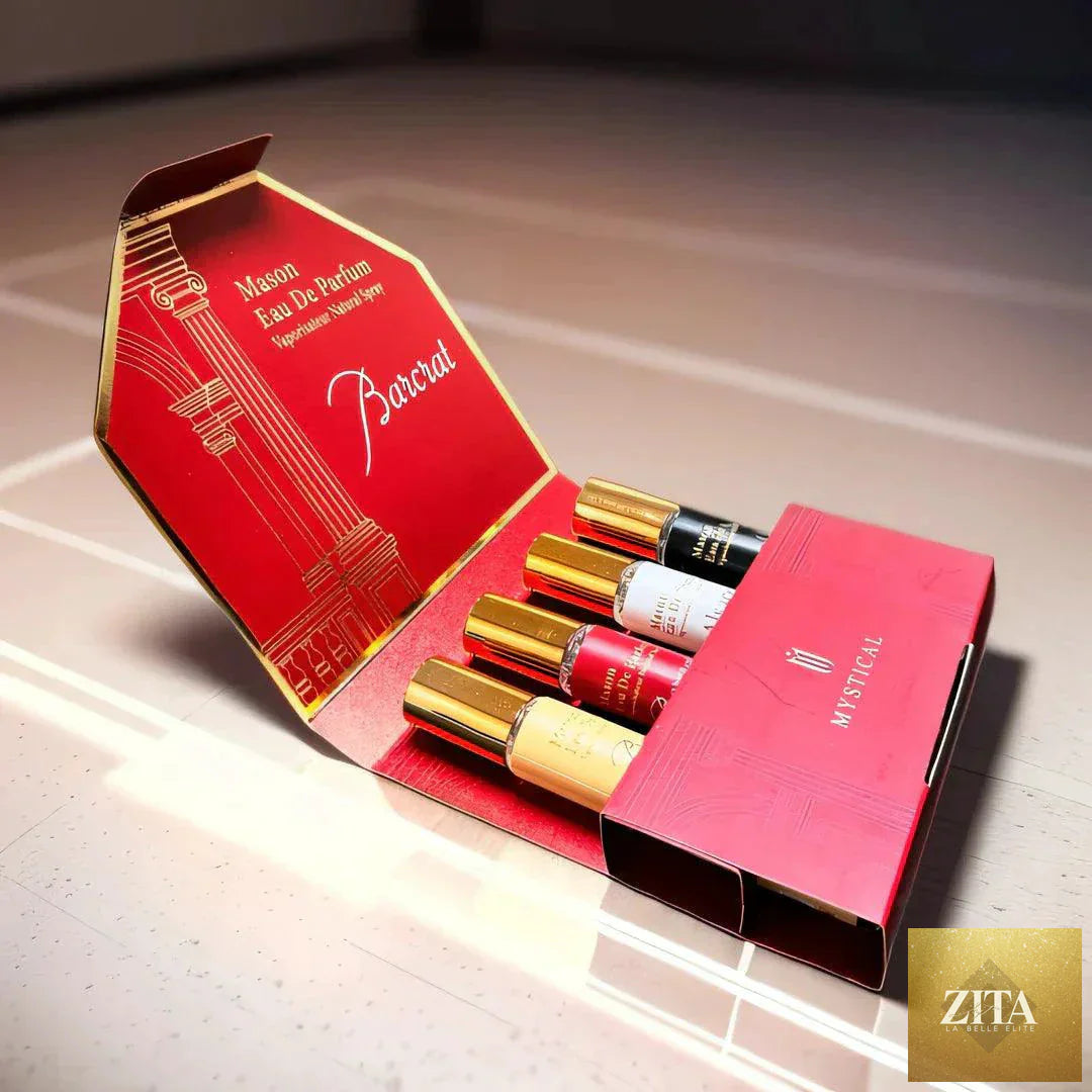 Mandotos Mystical Women's Perfume Gift Set with elegant bottles, perfect for celebrations, offering a light, lasting fragrance.