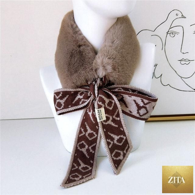 Stevvex faux fur crochet knit neck warmer and head wrap, lightweight elastic scarf for women, perfect for autumn and winter warmth.