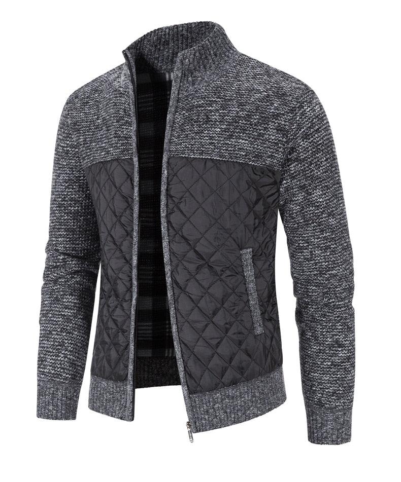 Stevvex men's autumn winter slim-fit fleece jacket with hood, soft warm solid casual and business outerwear for cold weather.
