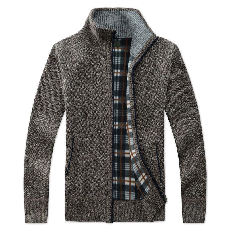 Stevvex men's autumn winter fleece jacket with slim fit, hooded design, solid color, soft material, suitable for casual or business wear.