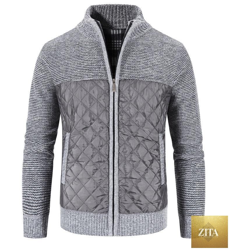Stevvex men's winter jacket featuring a warm, slim-fit fleece design, hooded, solid color, suitable for casual and business wear.