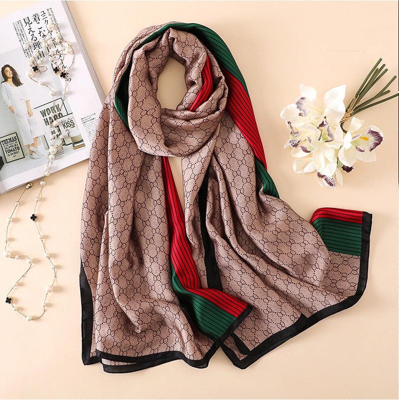 New Brand Designer Luxury Winter Long Silk Scarf Shawls Wraps Print Cotton Scarf Stylish Head Wraps Scarves Hijabs Neck Scarves Lady Hijab For Female