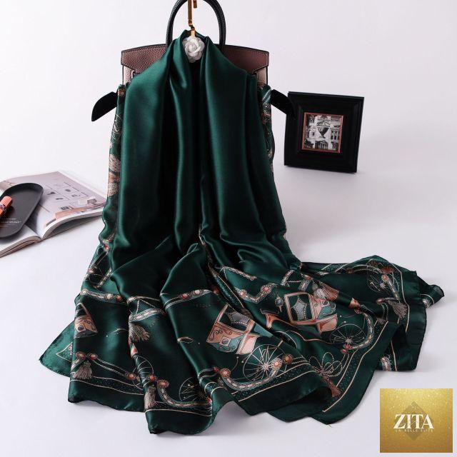 Stevvex luxury winter long silk scarf with floral print, versatile head wrap, hijab, and neck scarf for women.