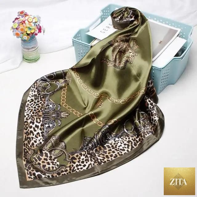 Elegant Stevvex silk satin women's scarf with floral print, 90x90cm square shawl, versatile hijab or bandana accessory.