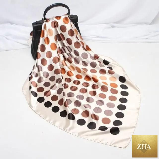 Stevvex silk satin hijab scarf for women featuring a stylish print, square 90x90cm, luxurious fashion accessory for ladies