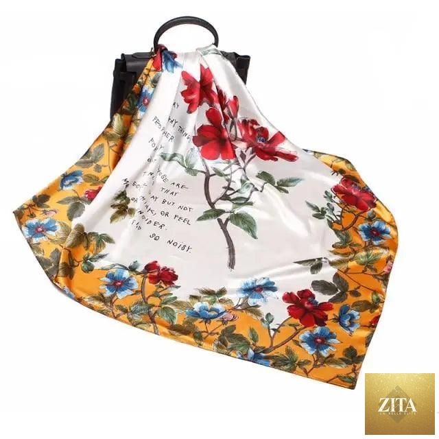 Stevvex silk satin hijab scarf for women, 90x90cm, featuring a stylish print and luxurious square design.