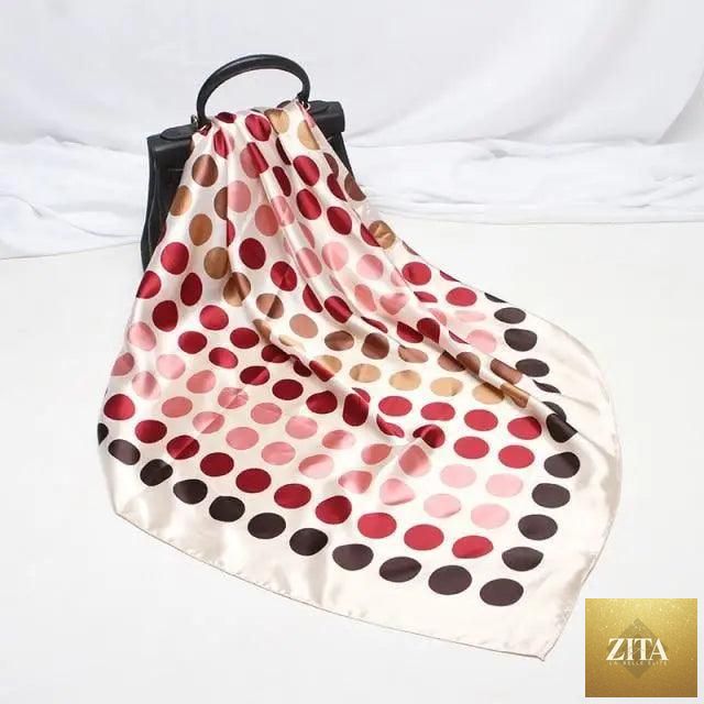 Stevvex elegant women's silk satin scarf with floral print, 90x90cm square design, versatile hijab, shawl, or bandana accessory.