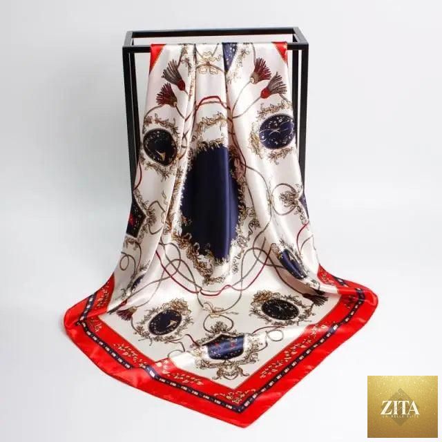 Stevvex silk satin hijab scarf for women, 90x90cm, with elegant print and square design, suitable as a fashionable shawl or bandana.