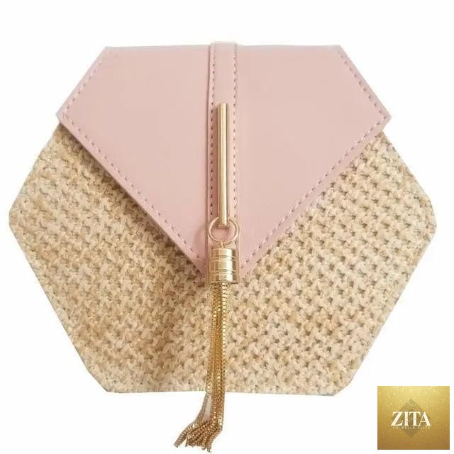 Elegant genuine leather handbag by Stevvex featuring multistyle straw and leather design, perfect for summer beach outings.