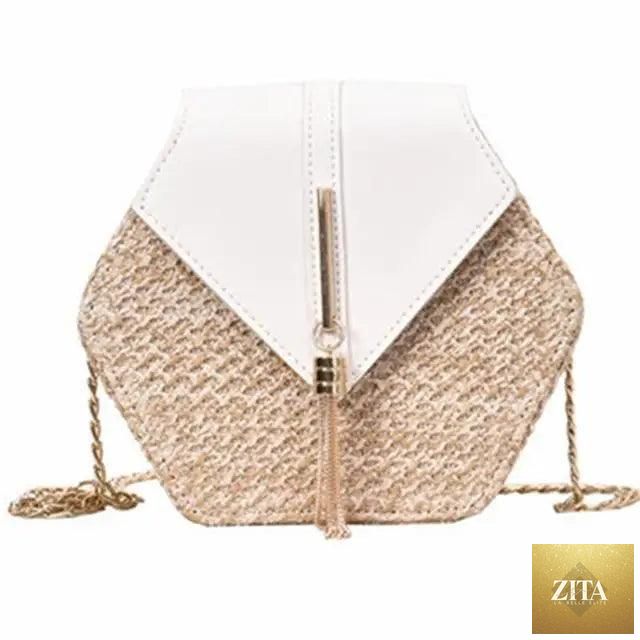 Elegant genuine leather handbag by Stevvex featuring a multistyle straw and leather design, perfect for women and girls.