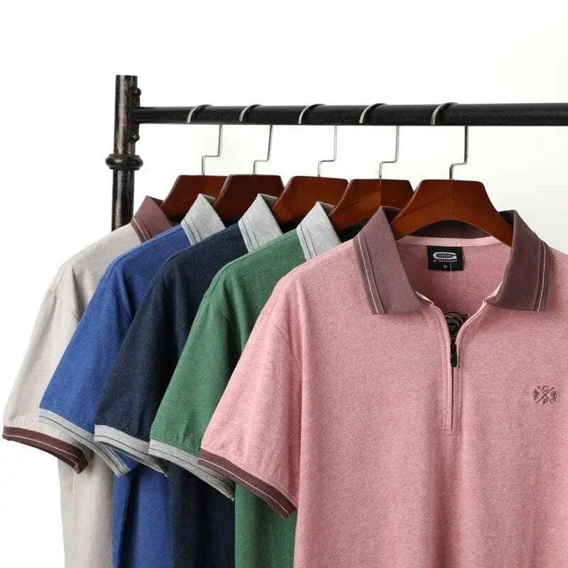 New Fashion Vintage Polo Men Soft Cotton Breathable Men Polo Shirt Men Polo Double Side Slim Fit Short Sleeve Polo T-Shirt Casual Slim Fit Men Pure Breathable Tee Tops Comfortable Shirt