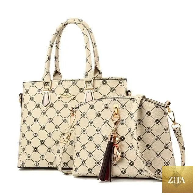 Elegant genuine leather handbags set with two stylish shoulder bags for women and girls, featuring a sophisticated design by Stevvex.
