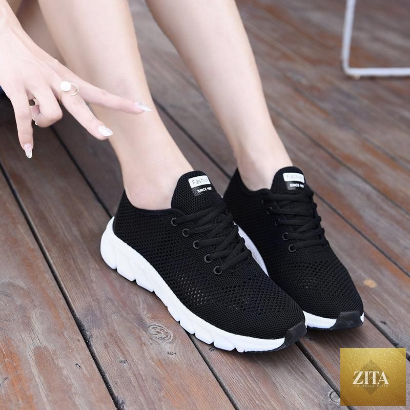 Stevvex women's breathable mesh sneakers, lightweight flat shoes with non-slip soles, ideal for walking and running.