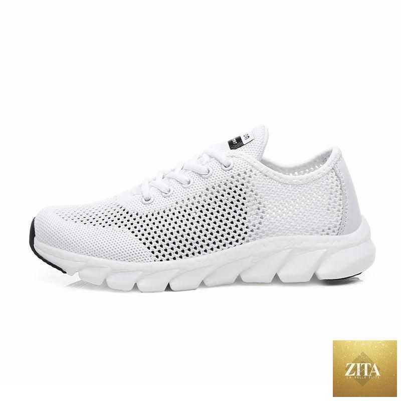 Stevvex women's mesh breathable flat sneakers with lightweight design, non-slip soles, ideal for running and walking.