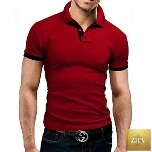 Stevvex men's summer polo shirt with short sleeves, casual and business-ready, featuring a classic collar and lightweight fabric.