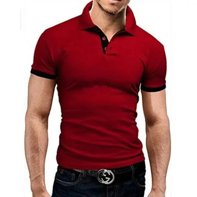 Stevvex men's short sleeve polo shirt, summer cool casual T-shirt with lapel, suitable for business or casual wear.