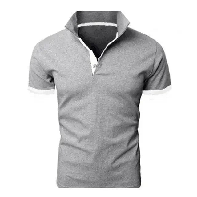 Stevvex men's summer polo shirt with short sleeves, casual and business style, featuring a lapel and lightweight fabric.