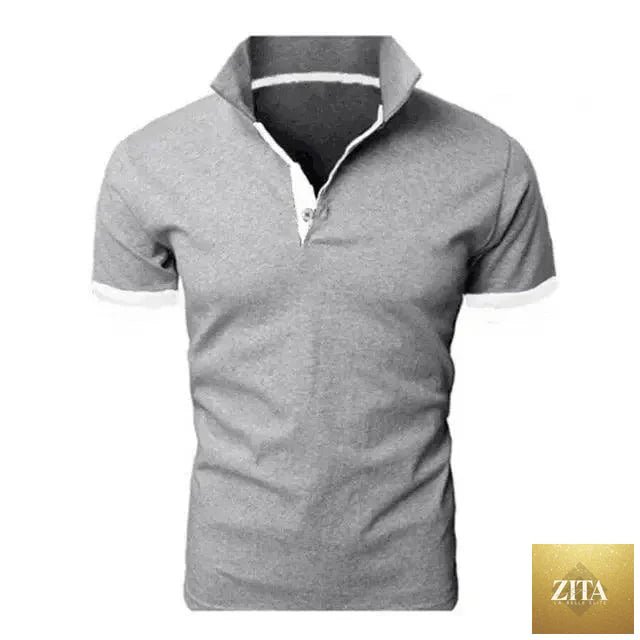 Stevvex men's short sleeve polo shirt for summer, casual and business wear, featuring a classic lapel and comfortable fit.