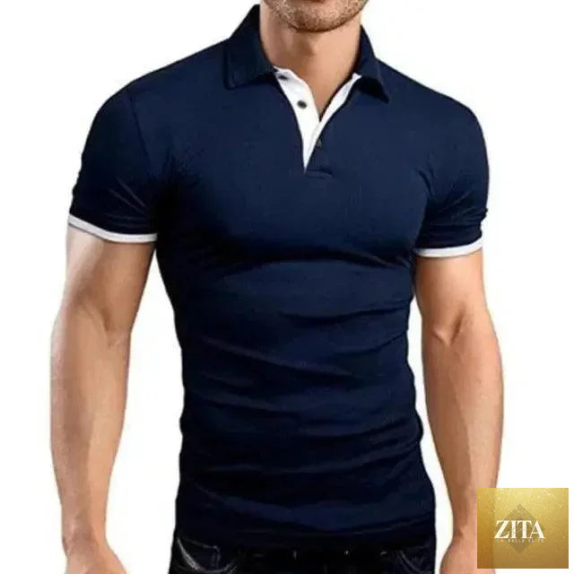 Stevvex men's short sleeve polo shirt for summer, casual and business wear, with a classic collar and comfortable fit.