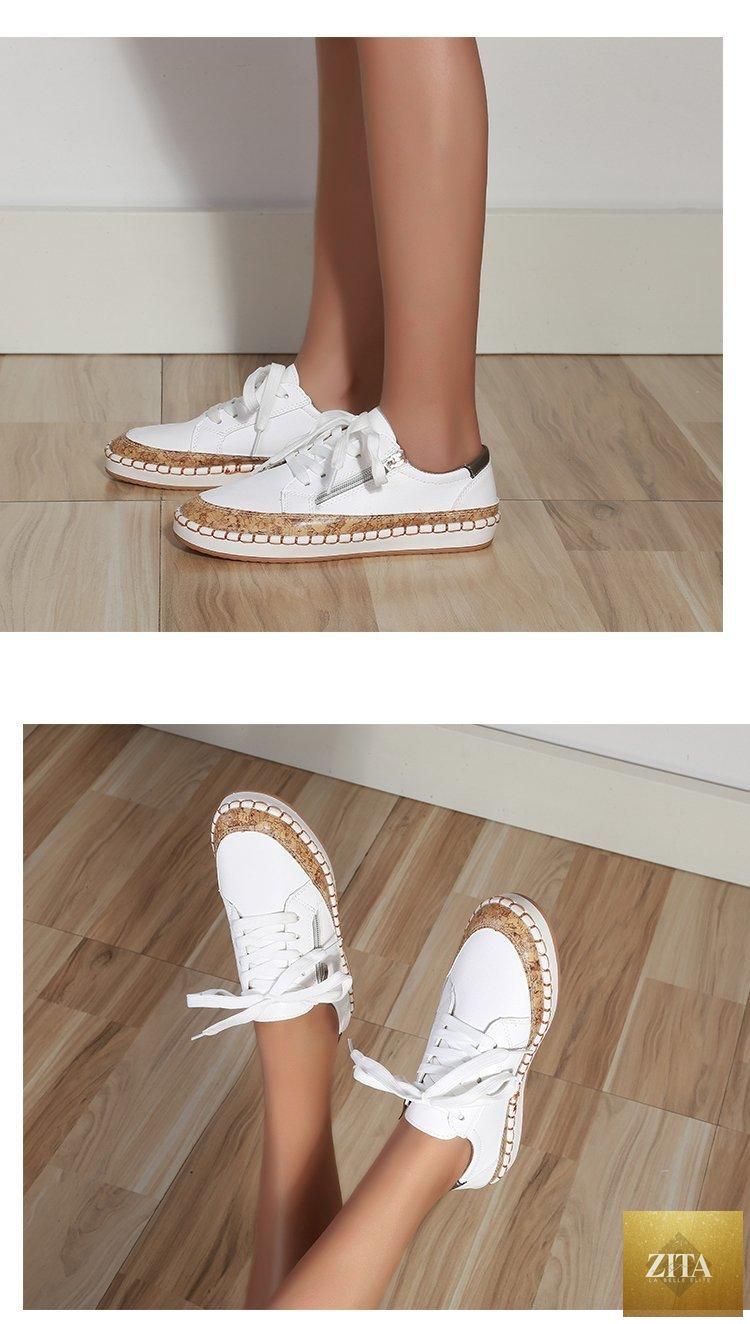 Colorful flower-print women's white sneakers by Stevvex, casual lace-up summer trainers for walking and everyday wear.