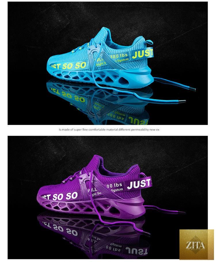 Purple Stevvex women's sport sneakers with breathable mesh, lightweight design, platform sole, and twist-bottom for running and outdoor sports.