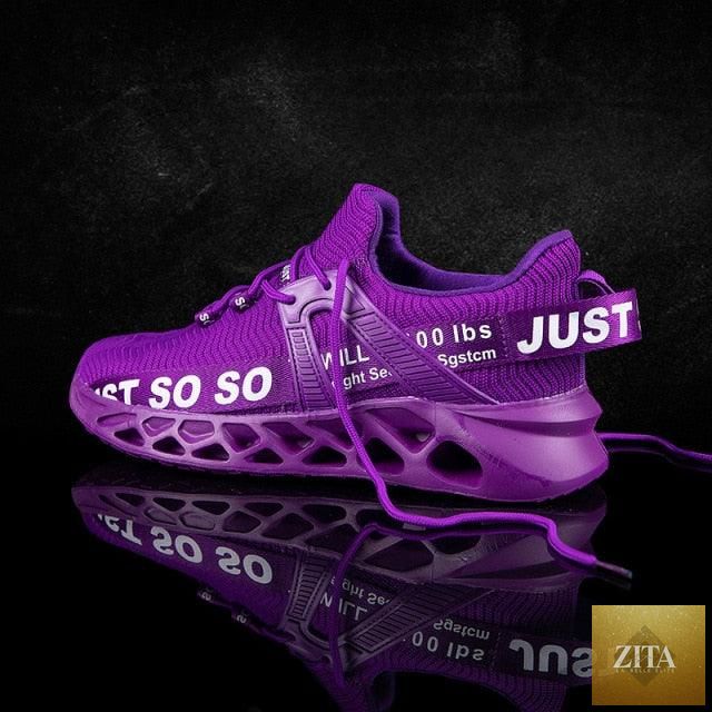 Purple women's sport sneakers by Stevvex with mesh upper, lightweight design, twist-outsole, ideal for running and outdoor workouts.