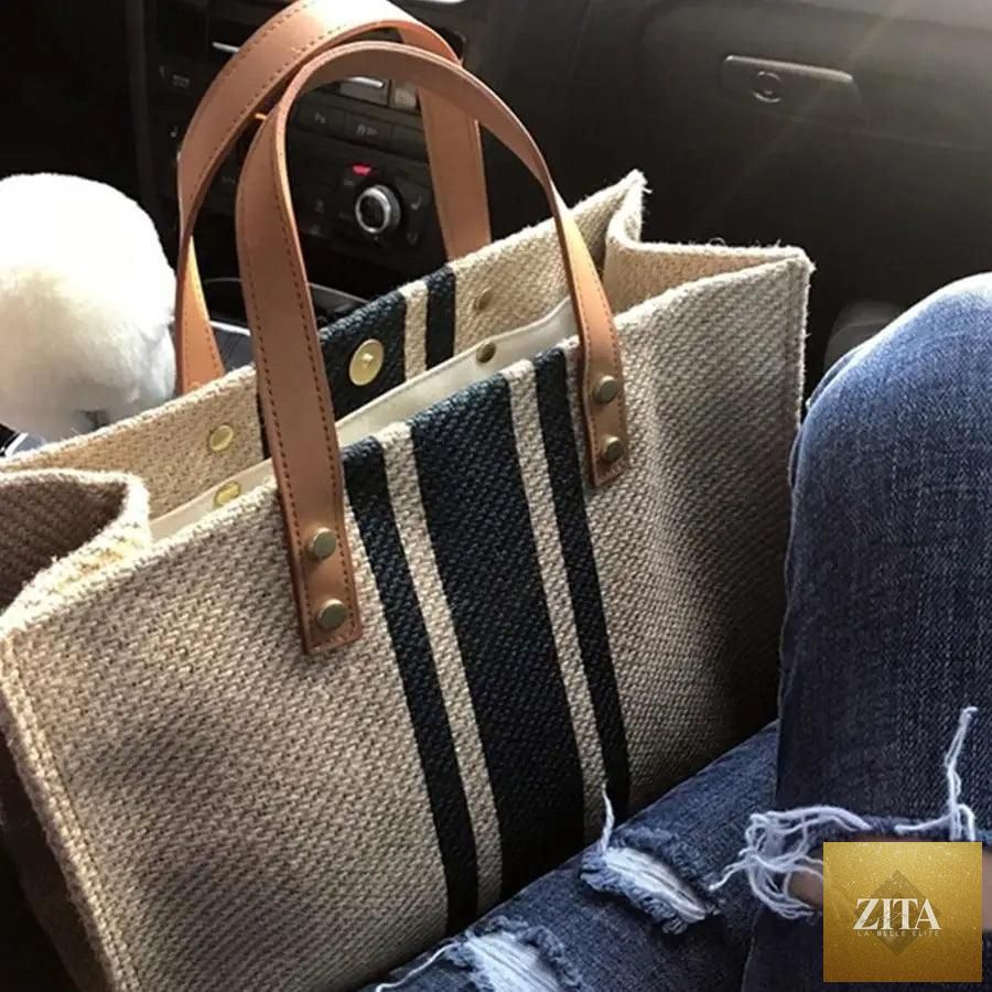 Elegant genuine leather Stevvex handbag for women, large-capacity vintage striped bag with stylish design and portable features.