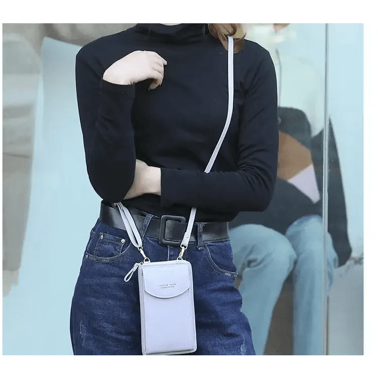 Elegant Zita La Belle Elite small genuine leather handbag with crossbody strap, purse clutch, and phone wallet for women and girls.